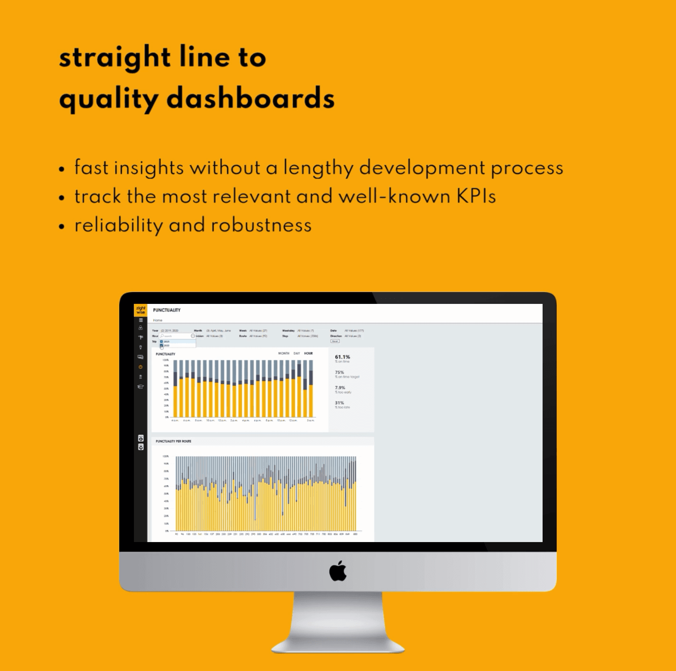 Straight line to quality dashboards for public transport